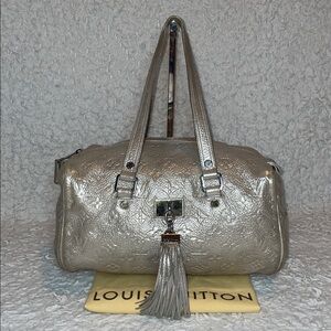 Louis Vuitton Limited Edition Silver Monogram Shimmer Comète Leather Bag